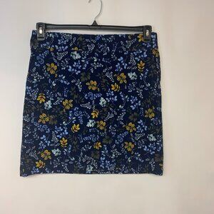 Talbots Skirt Corduroy Mini Dark Floral Cottagecore Classic  Timeless SZ 12